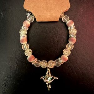 White & Cream Crystal Beaded Bracelet